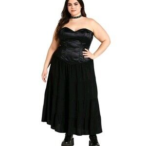 Daisy Corsets Glitter Whimsigoth Corset Womens Plus XXL Black Lace-Up Cyber Punk